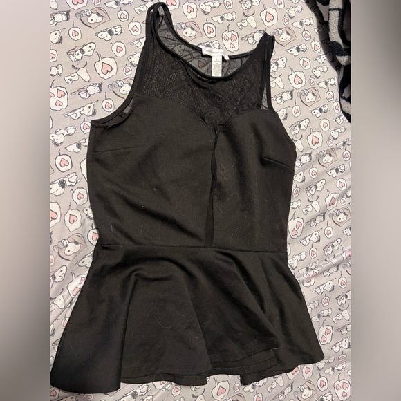 Peplum Mesh Top - Picture 1 of 2